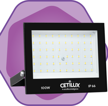 REFLETOR DE LED 100W  8000 LÚMENS  3000K IP66